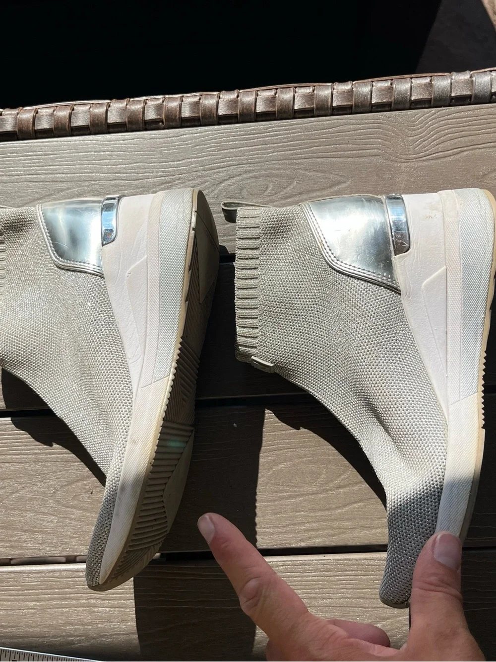 Michael Kors Gray Knit Slip-On Ankle Boots